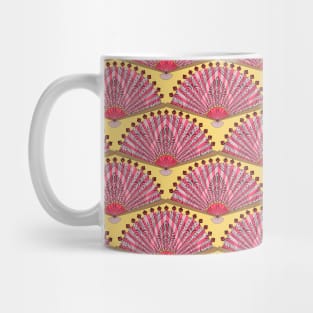 Art deco fans on yellow Mug